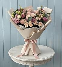 Букет цветов из:  Розы и Лизиантусы в Бакшеево