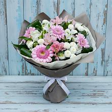 Букет цветов из:  Герберы, Альстромерии и Хризантемы в Бакшеево