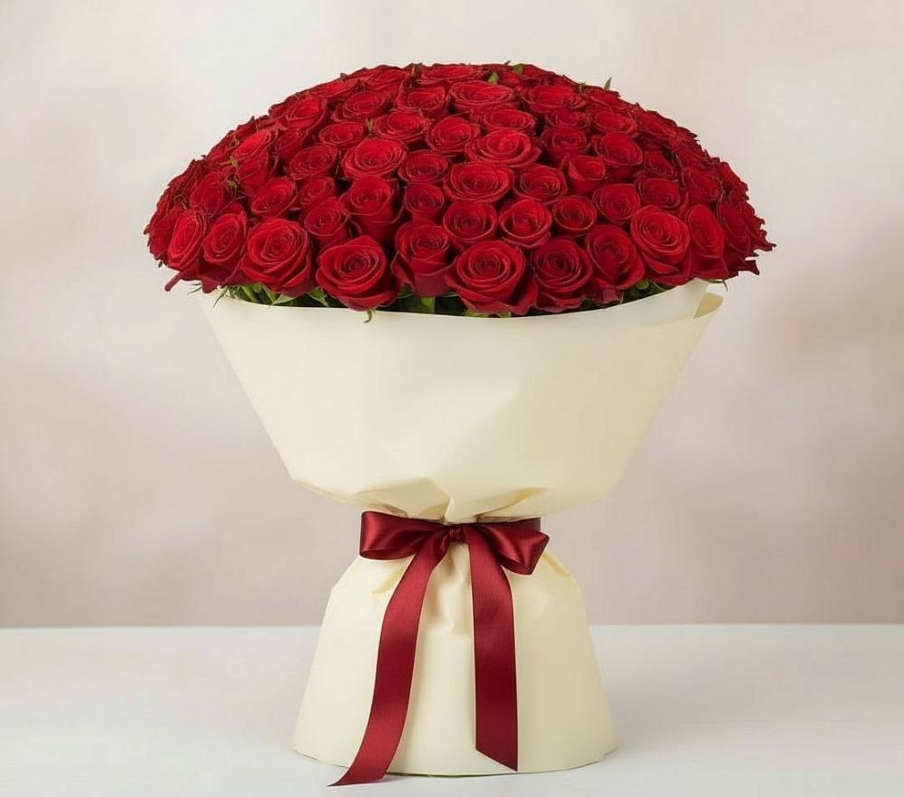 Букет 101 Красная роза Милано в Бакшеево