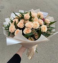 Букет Кремовые розы Латте в Бакшеево