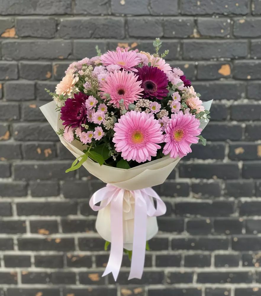 Букет цветов из: Герберы и Хризантемы в Бакшеево