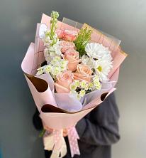 Букет цветов из:  Хризантемы и Розы в Бакшеево