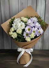 Букет цветов из:  Хризантемы и Розы в Бакшеево