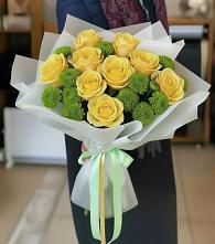 Букет цветов из:  Хризантемы и Розы в Бакшеево