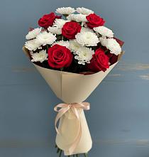 Букет цветов из:  Розы и Хризантемы в Бакшеево