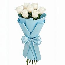 Букет 7 белых роз Проуд в Бакшеево