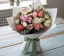 Букет цветов из:  Розы, Лизиантусы и Гвоздики #REPLACE_PRED# Бакшеево