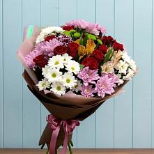 Букет цветов из:  Розы, Хризантемы и Альстромерии в Бакшеево