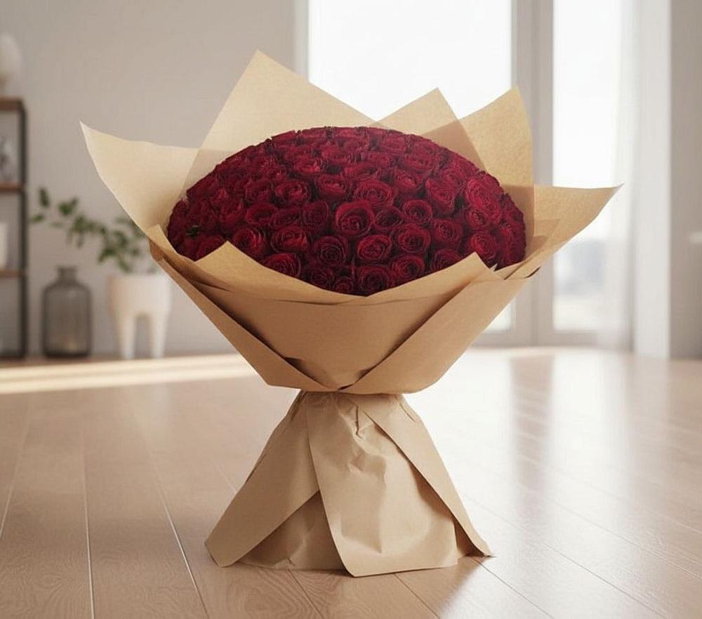 Букет 101 Красная роза в Бакшеево