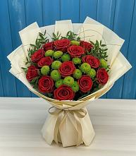 Букет цветов из:  Розы и Хризантемы в Бакшеево