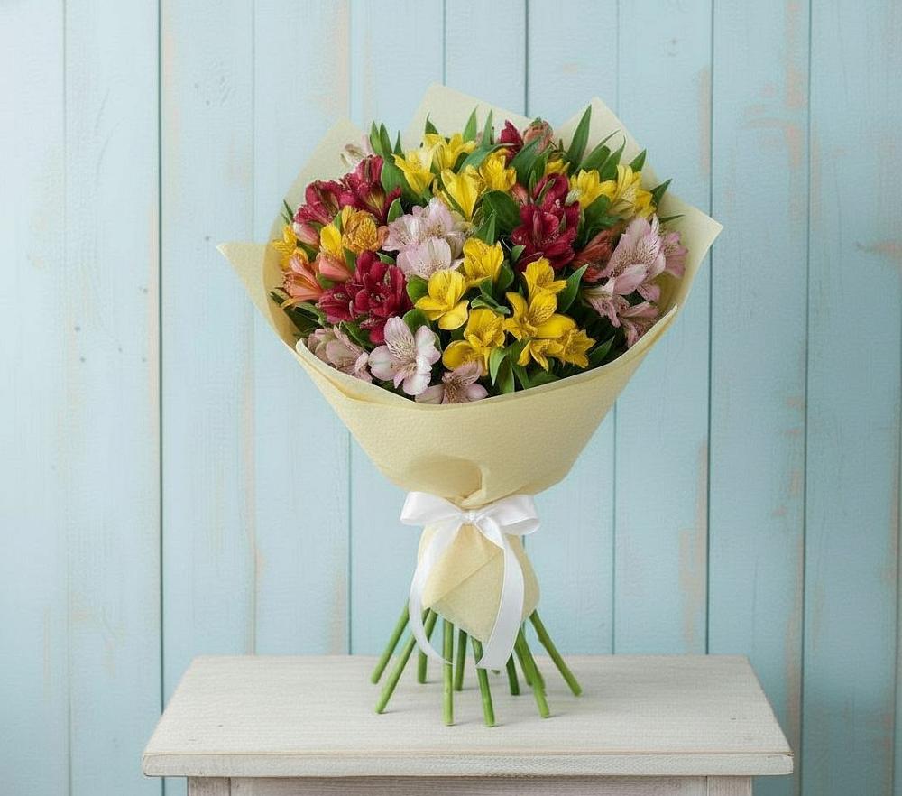 Букет цветов из: Альстромерии в Бакшеево
